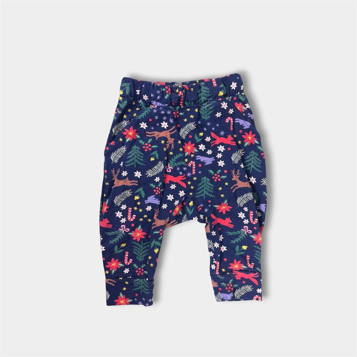 Hanna Andersson Baby Print Knit Jogger Winter White on Navy 75 cm 12-18 Months