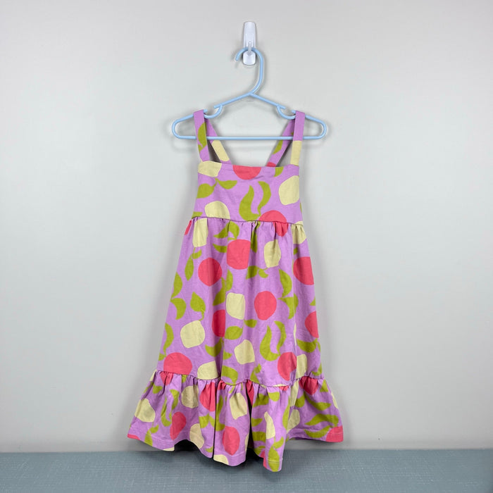 Hanna Andersson Cotton Tiered Cross Back Citrus Sunshine Tea Rose 120 cm 6-7