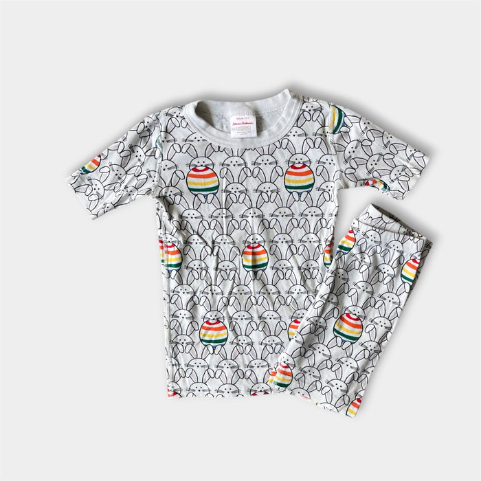 Hanna Andersson Easter Bunny Rainbow Egg Short John PJs 130 cm 8