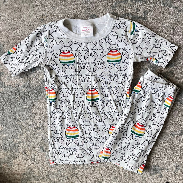Hanna Andersson Easter Bunny Rainbow Egg Short John PJs 130 cm 8