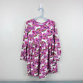 Hanna Andersson Floral Pink Unicorn Long Sleeve Dress 120 cm 6-7