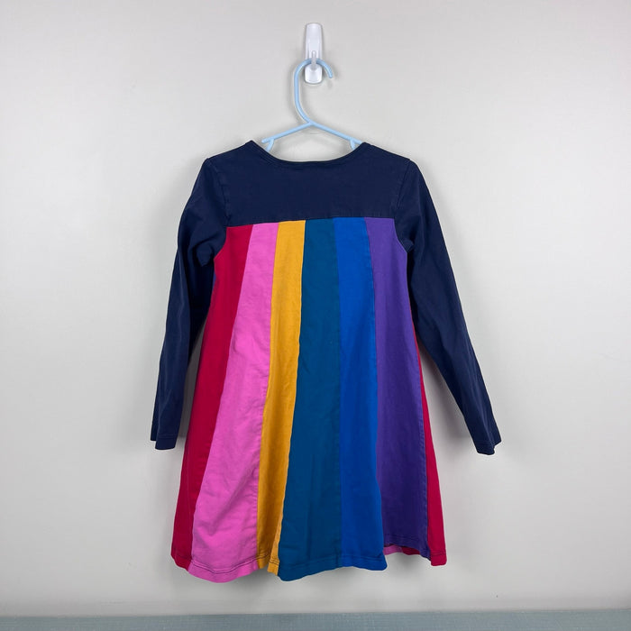 Hanna Andersson Girls Rainbow Stripe Dress 120 cm 6-7