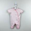 Hanna Andersson It's a Snap Romper Organic Pima Cotton Pink Stripe Newborn