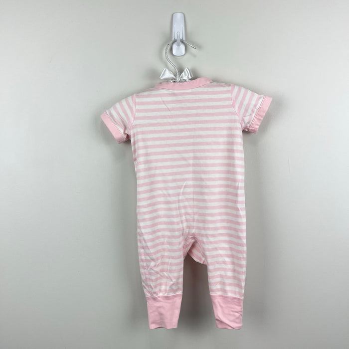 Hanna Andersson It's a Snap Romper Organic Pima Cotton Pink Stripe Newborn