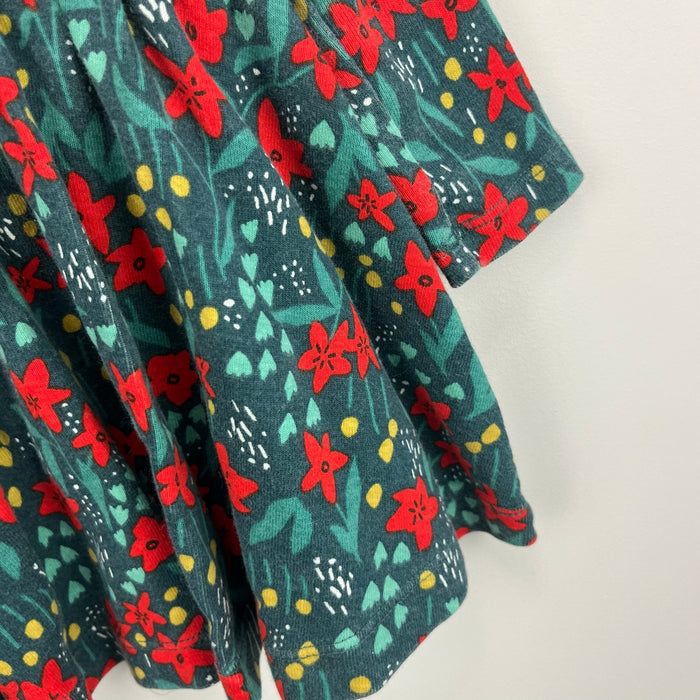 Hanna Andersson Long Sleeve Dress Poinsettia Patch 75 cm 12-18 Months