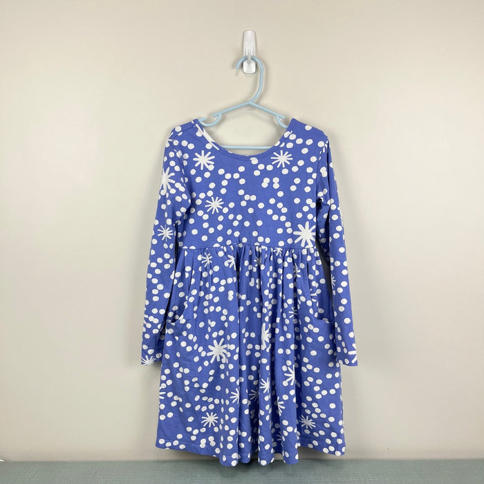 Hanna Andersson Long Sleeve Dress with Pockets Abstract Snowflakes 120 cm 6-7