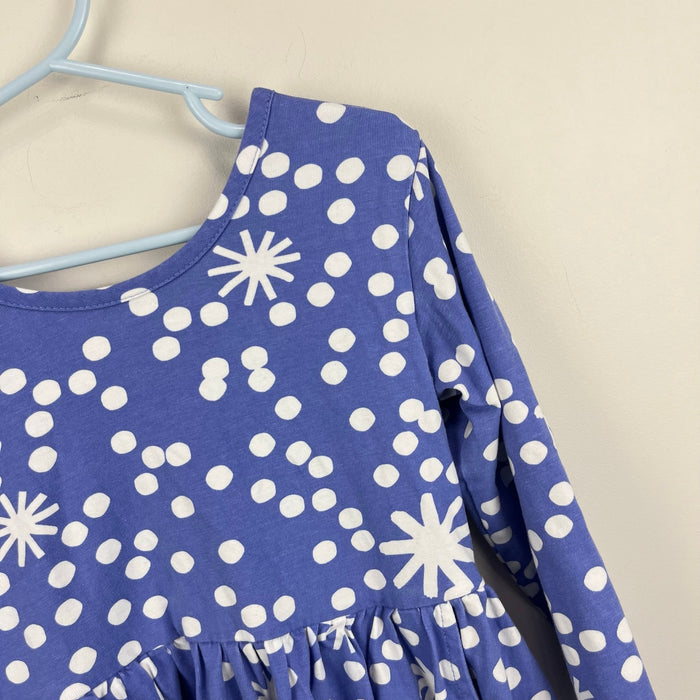 Hanna Andersson Long Sleeve Dress with Pockets Abstract Snowflakes 120 cm 6-7