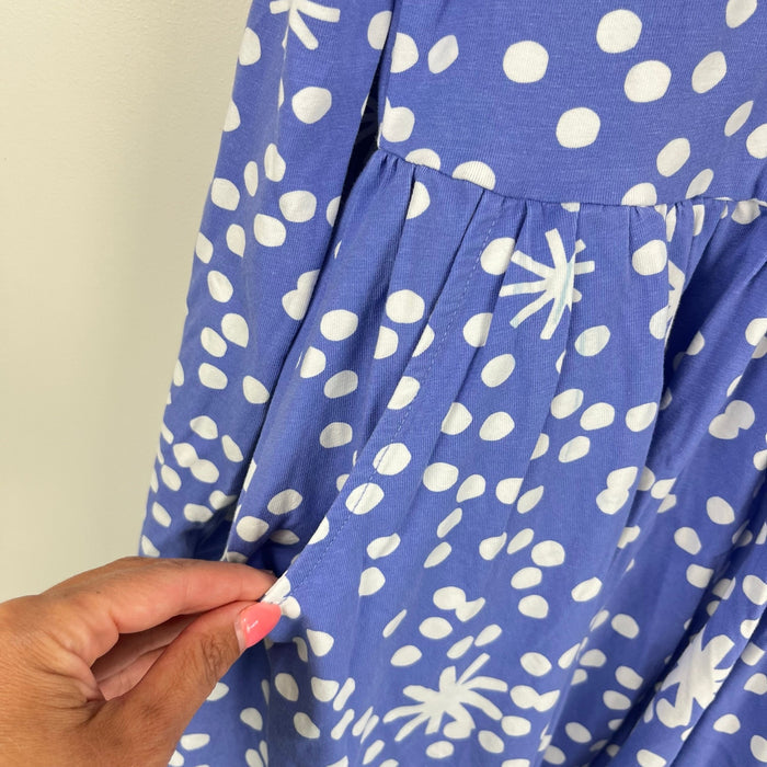 Hanna Andersson Long Sleeve Dress with Pockets Abstract Snowflakes 120 cm 6-7