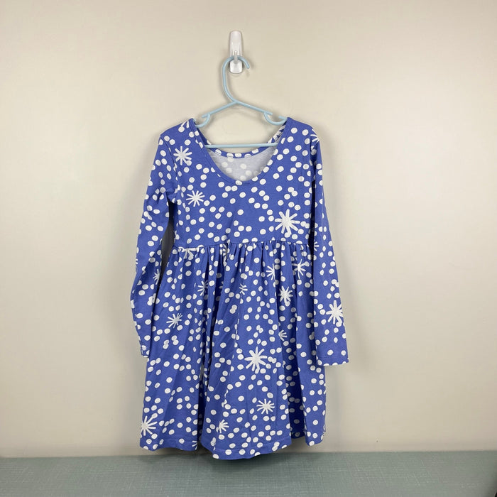Hanna Andersson Long Sleeve Dress with Pockets Abstract Snowflakes 120 cm 6-7