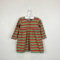 Hanna Andersson Long Sleeve Rainbow Striped Play Dress 80 cm 18-24 Months