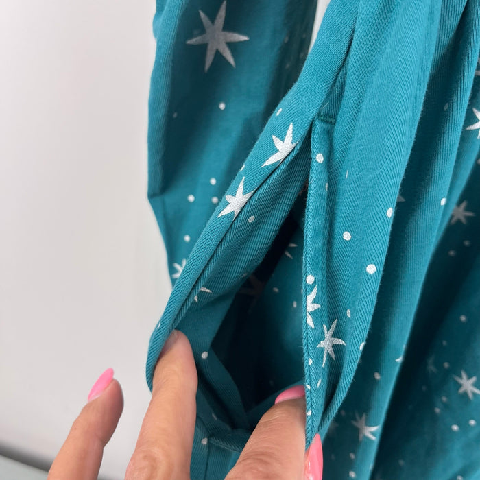 Hanna Andersson Long Sleeve Sparkle Dress Silver Stardust Everglade 120 cm 6-7