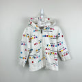 Hanna Andersson Make Believe Hoodie Zip Sweatshirt White 90 cm 3T