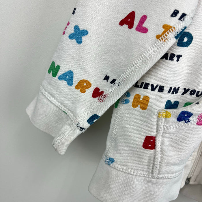 Hanna Andersson Make Believe Hoodie Zip Sweatshirt White 90 cm 3T