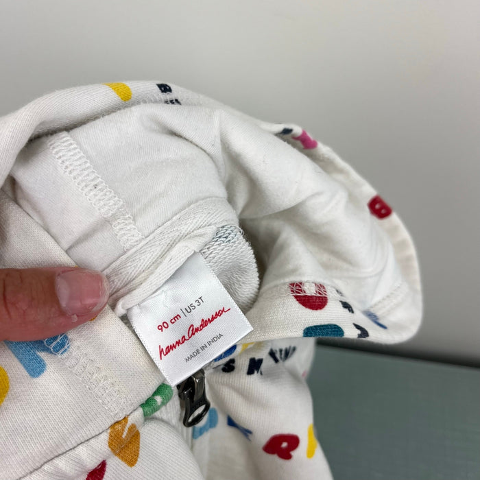 Hanna Andersson Make Believe Hoodie Zip Sweatshirt White 90 cm 3T