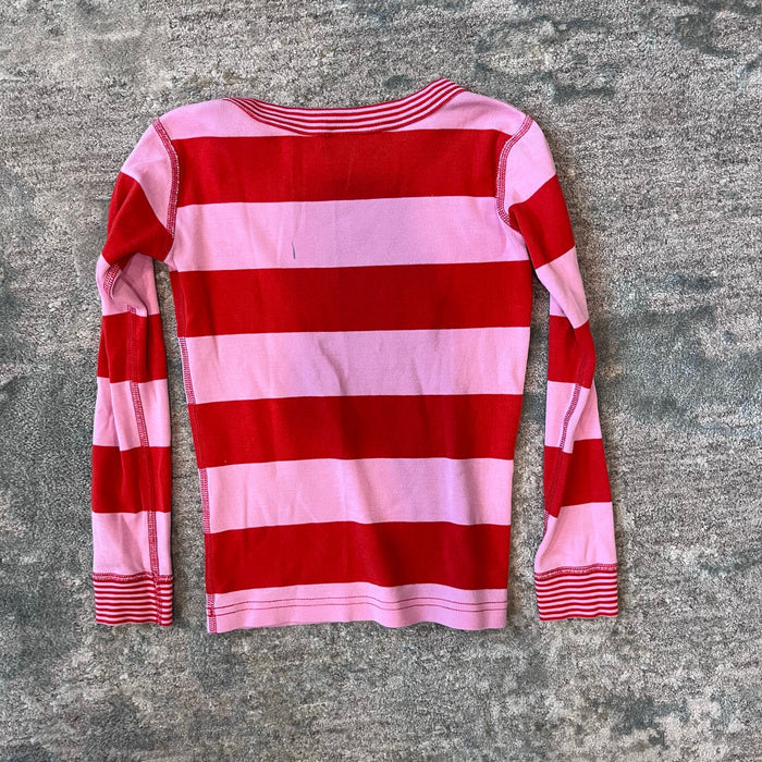 Hanna Andersson Pink Stripe Long John Pajamas 120 cm 6-7