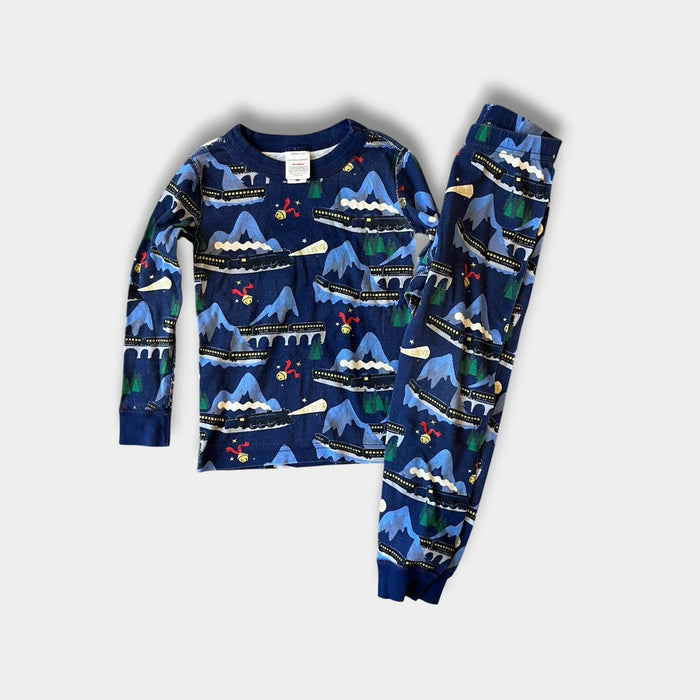Hanna Andersson Polar Express Holiday Long John Pajamas 100 cm 4T