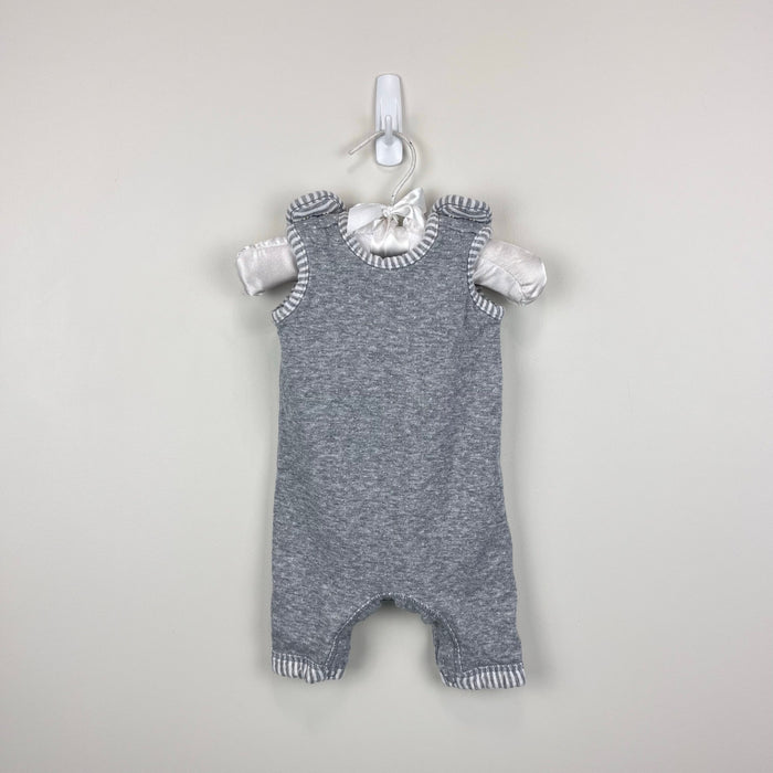 Hanna Andersson Reversible Overalls In Organic Cotton Heather Gray Newborn