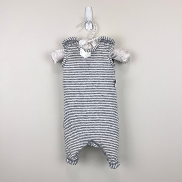 Hanna Andersson Reversible Overalls In Organic Cotton Heather Gray Newborn
