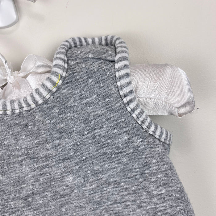 Hanna Andersson Reversible Overalls In Organic Cotton Heather Gray Newborn