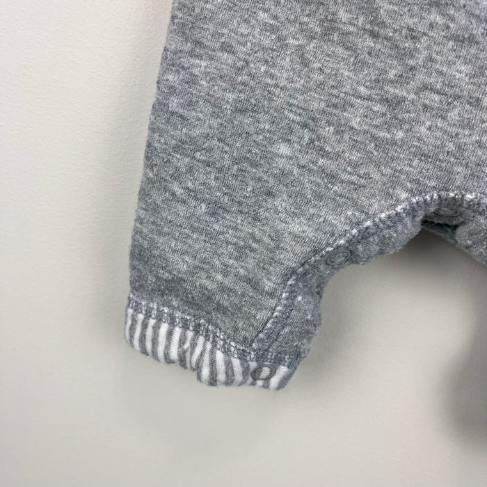 Hanna Andersson Reversible Overalls In Organic Cotton Heather Gray Newborn