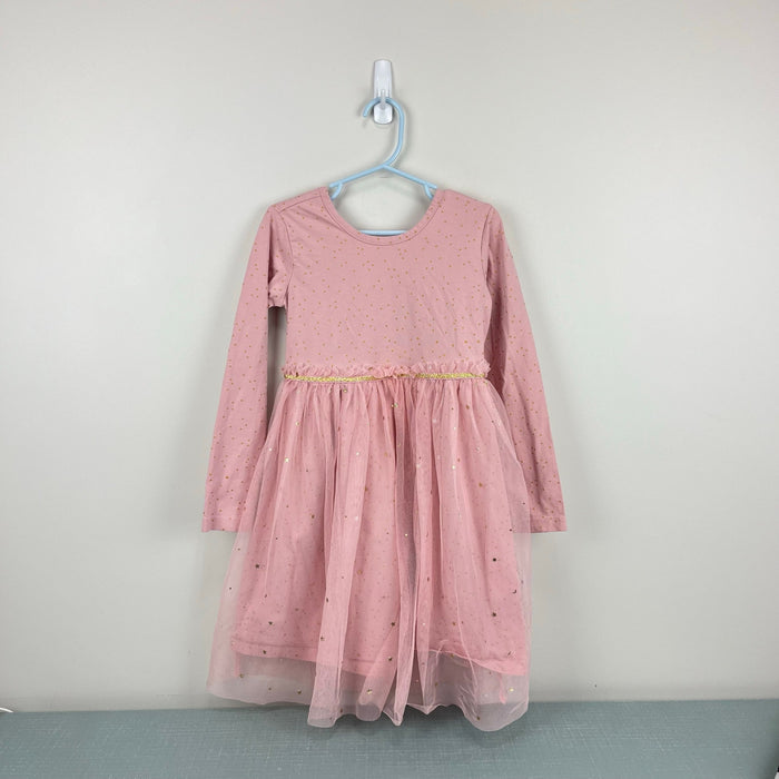 Hanna Andersson Shimmer Star Dress Soft Tulle Pink Rose Blossom 120 cm 6-7