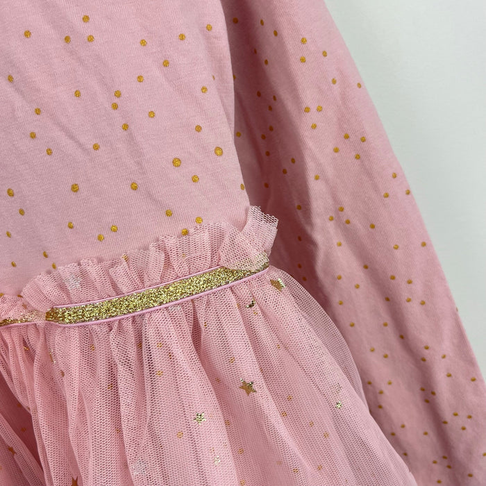 Hanna Andersson Shimmer Star Dress Soft Tulle Pink Rose Blossom 120 cm 6-7