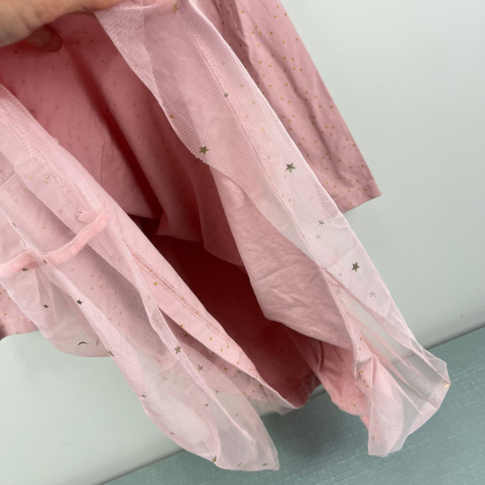 Hanna Andersson Shimmer Star Dress Soft Tulle Pink Rose Blossom 120 cm 6-7