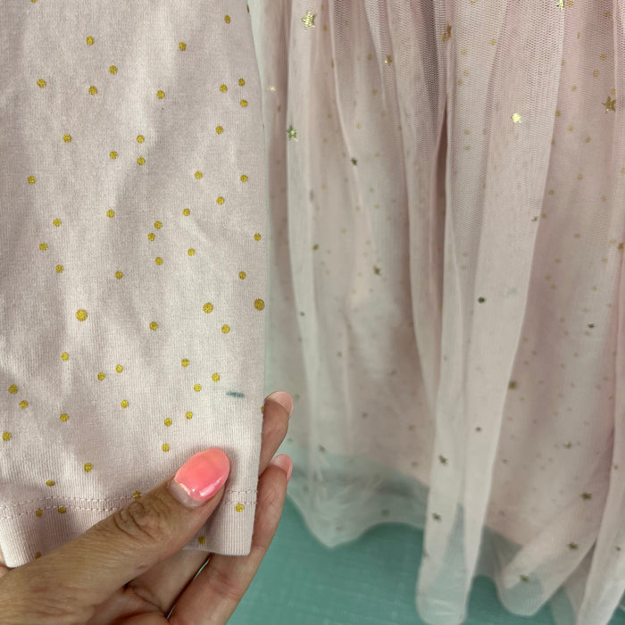 Hanna Andersson Shimmer Star Dress Soft Tulle Pink Rose Blossom 120 cm 6-7
