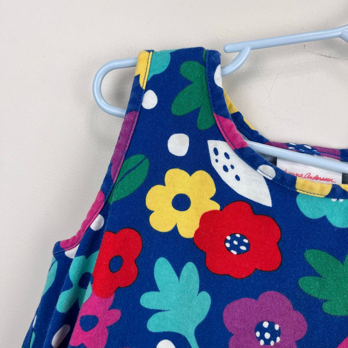 Hanna Andersson Sleeveless Swing Dress Baltic Blue Floral 130 cm 8