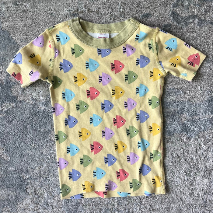 Hanna Andersson Yellow Fish Short John Pajamas 110 cm 5T