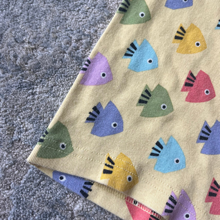 Hanna Andersson Yellow Fish Short John Pajamas 110 cm 5T