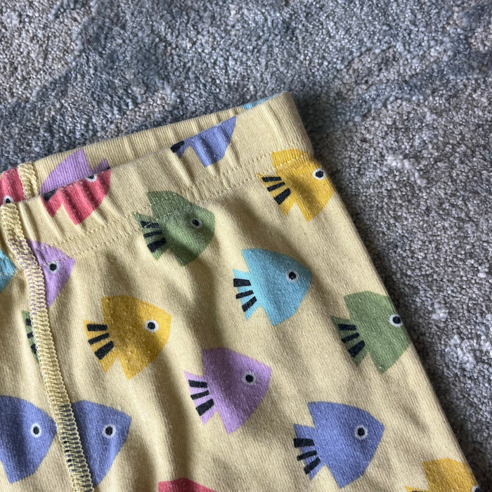 Hanna Andersson Yellow Fish Short John Pajamas 110 cm 5T