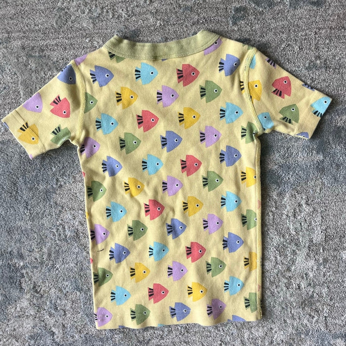 Hanna Andersson Yellow Fish Short John Pajamas 110 cm 5T