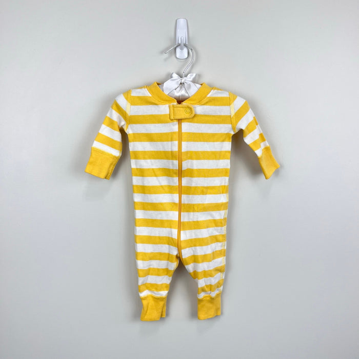 Hanna Andersson Yellow Striped Pajamas 50 cm 0-3 Months
