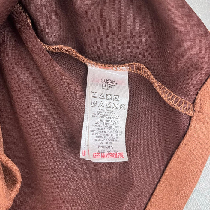Happily Grey Kids Faux Brown Suede Wrap Skirt M 7/8