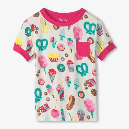 Hatley Carnival Treats Bamboo Short Pajama Set | Tender Yellow