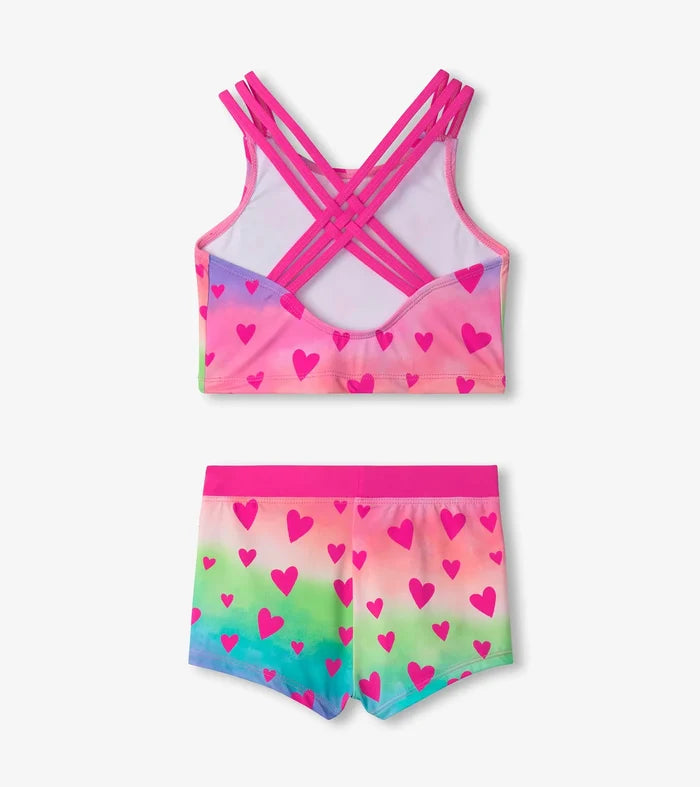 Hatley Girls Kaleidoscope Hearts Two-Piece Short Swimsuit
