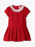 Hatley Girls Sparkle Boucle Pleated Lace Collar Dress