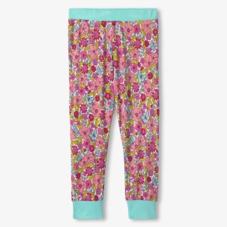 Hatley Groovy Flowers Bamboo Pajama Set | Flamingo Pink