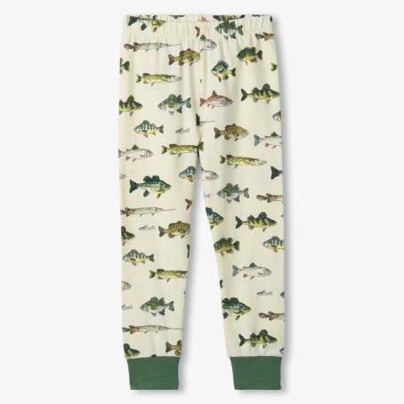 Hatley Real Fish Stretch Cotton Pajama Set | Cami Lace