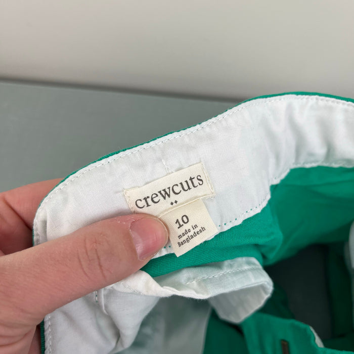 J. Crew Girls Green Scalloped Hem Shorts 10