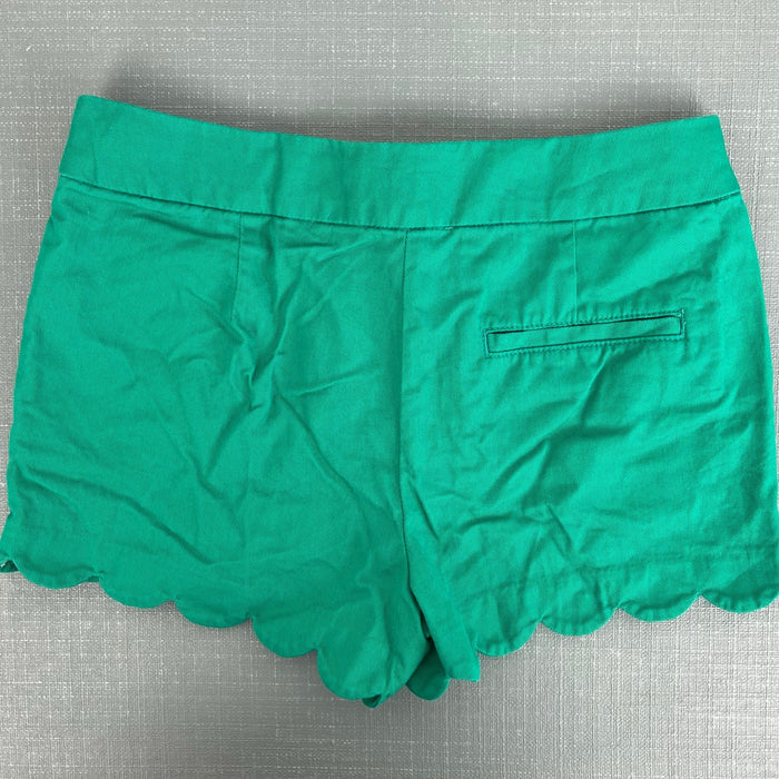 J. Crew Girls Green Scalloped Hem Shorts 10
