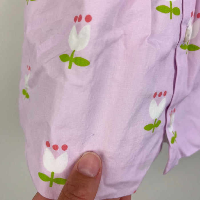 Jacadi Paris Baby Girl Poplin Dress Pink White Tulips 3 Months