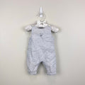 Jacadi Paris Quilted Gray Striped Bear Overalls 54 cm 1 Month