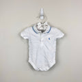 Janie and Jack Baby Bunny Pique Polo Bodysuit White Blue 3-6 Months