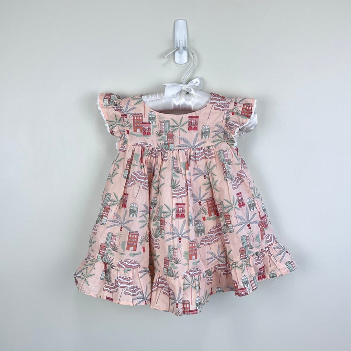 Janie and Jack Baby Coastal Getaway Dress & Soft Headband Pale Pink 3-6 Months