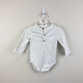 Janie and Jack Baby Henley Long Sleeve Bodysuit Jet Ivory 6-12 Months