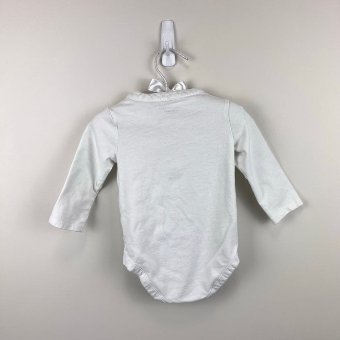 Janie and Jack Baby Henley Long Sleeve Bodysuit Jet Ivory 6-12 Months
