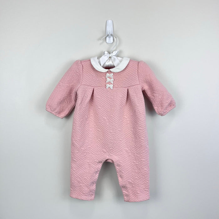 Janie and Jack Baby Quilted Bow One-Piece Peachskin Pink 3-6 Months