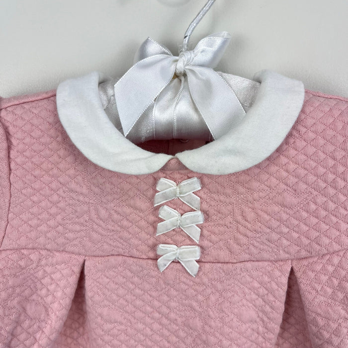 Janie and Jack Baby Quilted Bow One-Piece Peachskin Pink 3-6 Months